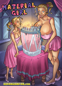 Material Girl - breast expansion comic cover